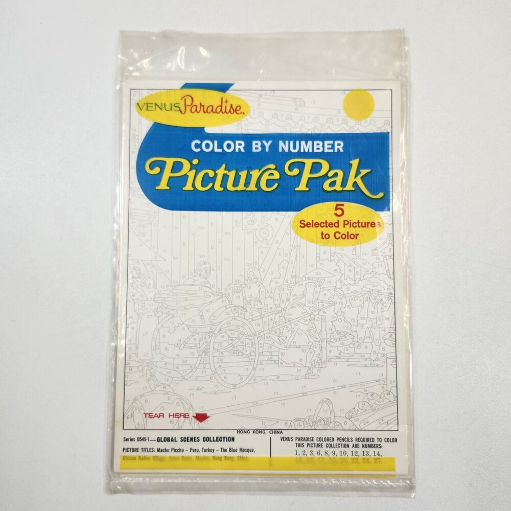 Venus Paradise Color by Number Picture Pak 0549-1 Global Scenes Collection VTG